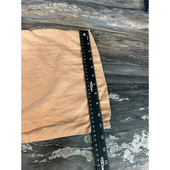 Express Womens Linen Cargo Pants 13/14 Cropped Tan Button Fly Drawstring Beach - Picture 10 of 11